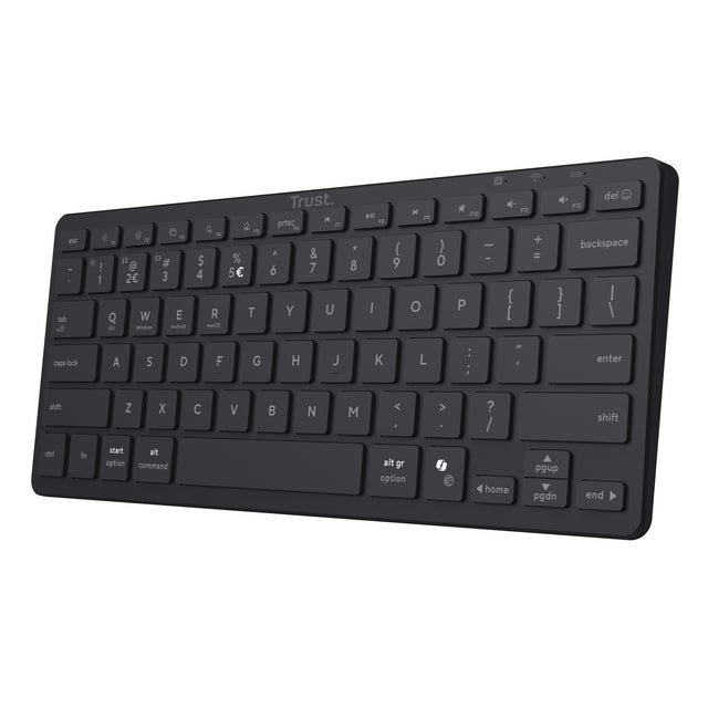 Trust nado ii bluetooth-tastatur (sort, us-layout (qwerty), saksekontakter, 80% (tkl), bluetooth)