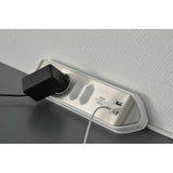 Brennerstuhl ®estilo hjørne tilslutningsboks med USB-opladningsfunktion 4-vejs 2x beskyttelsesstik 2x euro sølv hvid