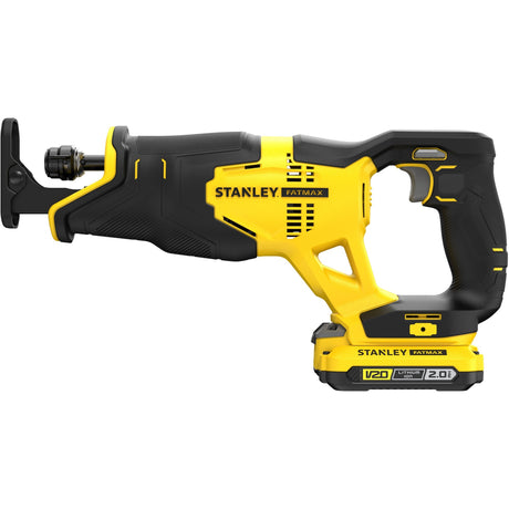 Stanley fatmax v20 18v frem- og tilbagegående sav (gul sort, kuffert, 2 batterier (2.0ah) og oplader (2a) inkluderet)