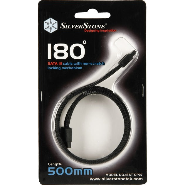 Silverstone sata iii kabel 50 cm (sort, 6gb s, cp07)