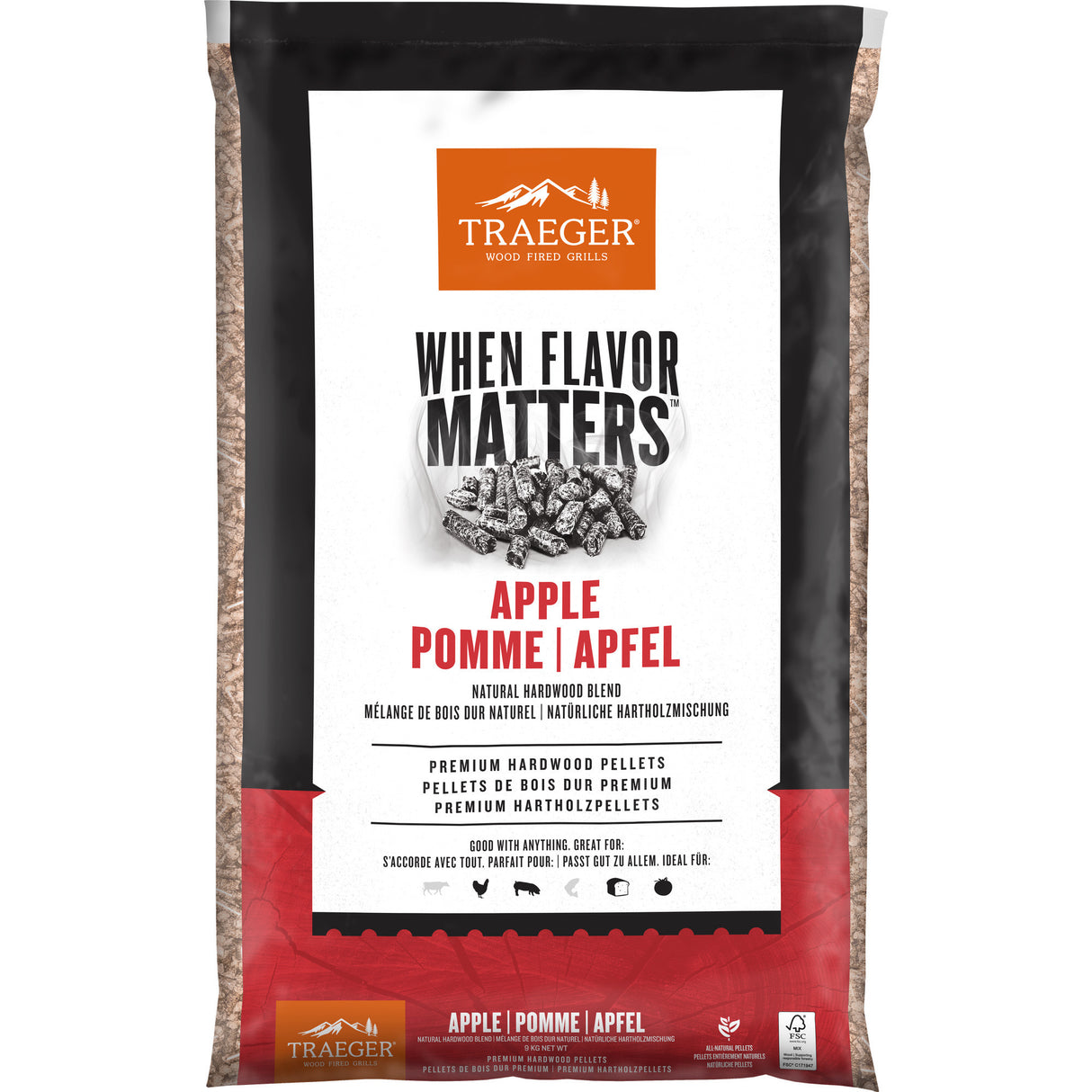 Traeger fsc - apple bend pellets brændstof (9 kg)