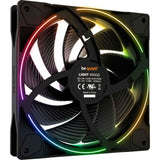 Vær stille! ® light wings pc-blæser 140 mm pwm højhastigheds-triple-pack - 9 silence-optimerede blæserblade - argb-belysning på for- og bagside med 18 LED'er til et specialfremstillet pc-hus - case ventilator med meget lydsvag drift og holdbare lejer