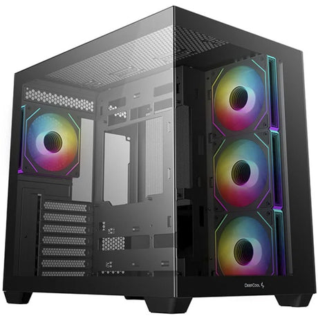 Deepcool CG530 4f midi tårnhus (sort | 2x USB-A | 1x USB-C | RGB | hærdet glas)
