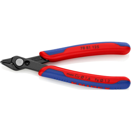 Knipex elektronisk super Knips 78 81 125 elektroniktang (rød blå, forbindelse med rustfri nitte, trådklemme)