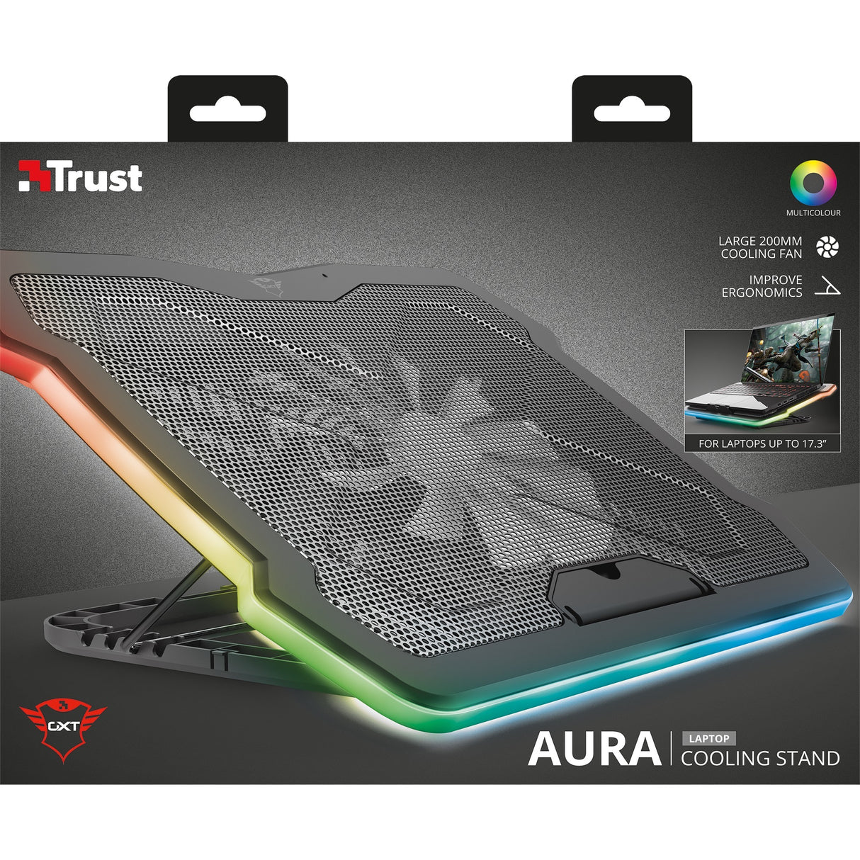 Trust GXT 1126 Aura bærbar køler (sort, RGB)