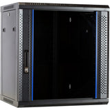Dsi 12u vægskab med glaslåge - ds6412 serverrack (sort, 600 x 450 x 635 mm)