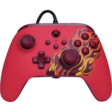 Powera advantage controller med kabel til xbox-serien x|s - red fire (rød, xbox-serien x|s, xbox one, pc)