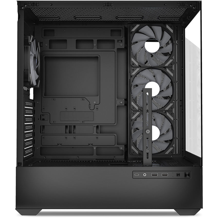 Sharkoon ak6 rgb midi tårnhus (sort | 2x usb-a | 1x usb-c | rgb | hærdet glas)