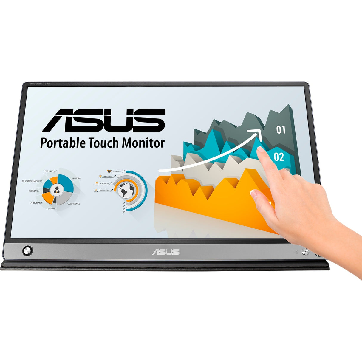 Asus Zenscreen MB16AMTR 15.6 touchscreen-skærm (sort, mini-HDMI, 2x USB-C)