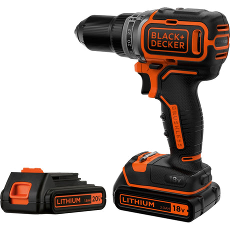 Black+decker batteridrevet boremaskine bl186k1b2 skruetrækker (sort orange, etui, 2 batterier og oplader inkluderet)