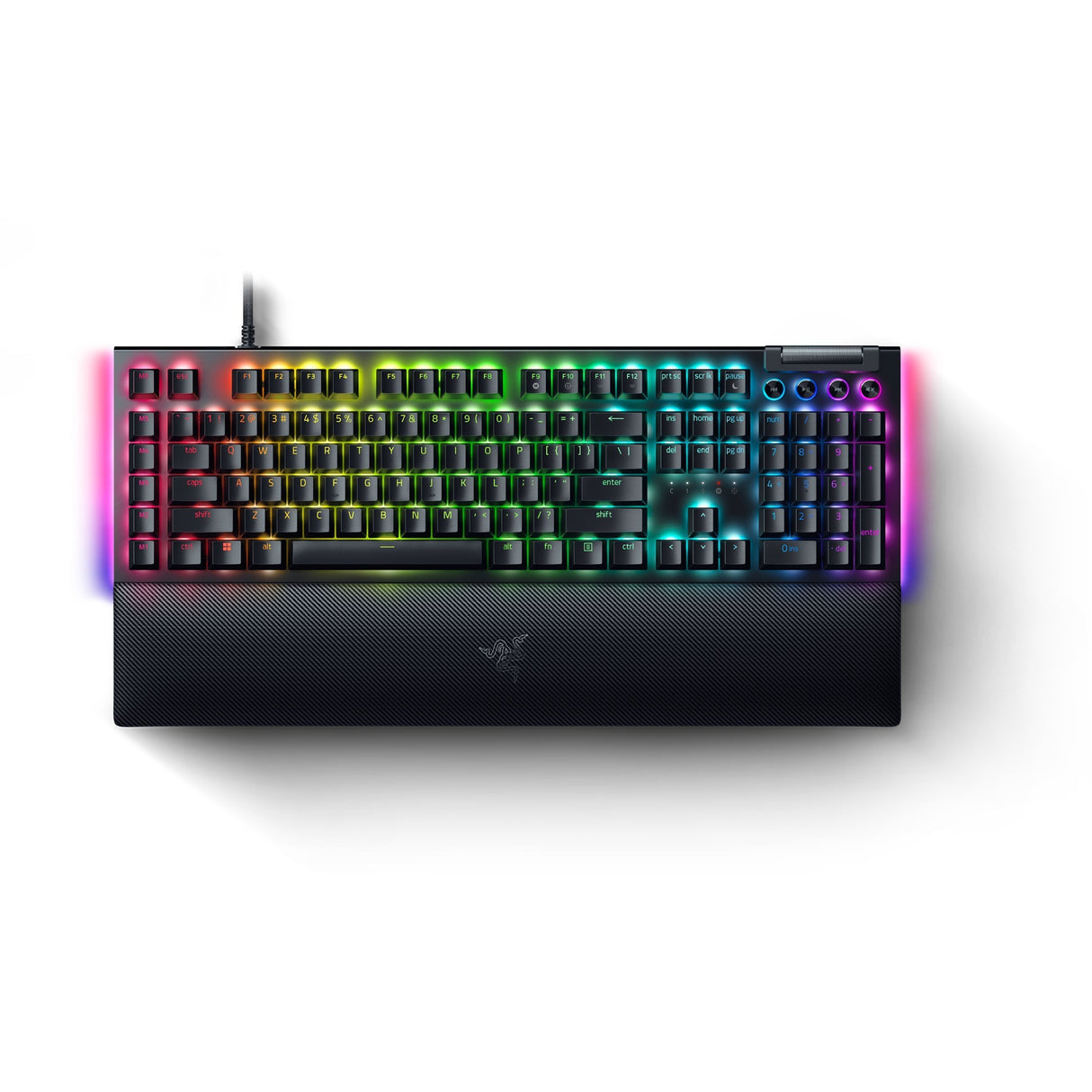 Razer blackwidow v4, gaming tastatur (sort, us layout, gul, rgb lysdioder, doubleshot abs)