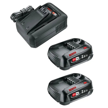 Gardena startsæt p4a qc al18v 44 + 2x 2,5 ah | hurtigoplader og batterisæt (sort, 14914-20 | hurtigoplader al18v-44 | 2x pba 18v 2,5 ah soc batteri)