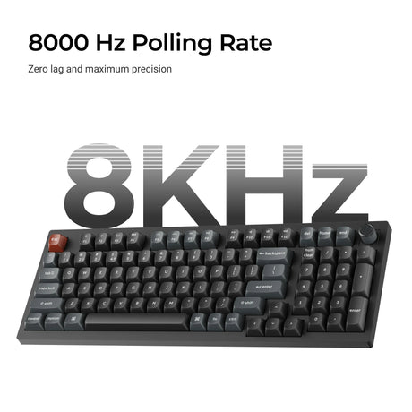 Keychron v5 ultra 8k trådløst brugerdefineret mekanisk tastatur (sort, us-layout (qwerty), silke pom brun, 96%, rgb, hot swap, 2,4 ghz | bluetooth 5,3 | usb-c)