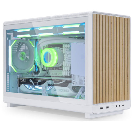 Lian li a3-matx hvid (træudgave) midi-tårnhus (hvid træfarve | 2x USB-A | 1x USB-C | hærdet glas)