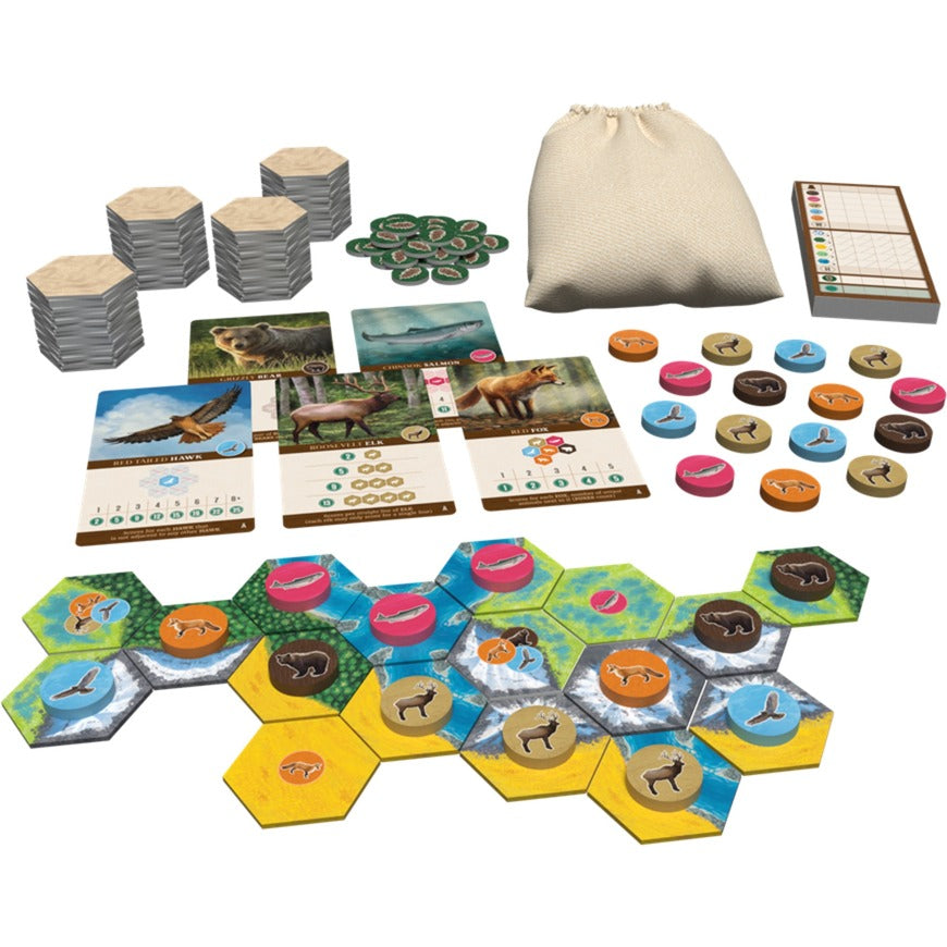 Asmodee cascadia brætspil (engelsk, 1 - 4 spillere, 30 - 45 minutter, fra 10 år)
