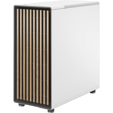 Fractal design nord midi tårnhus (hvid træfarve | 2x USB-A | 1x USB-C | hærdet glas)