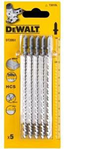 Dewalt tilbehør stiksavklinge hcs til standardsavning i træ <85 mm, 132x105x4 mm, (t301dl) - dt2051-qz