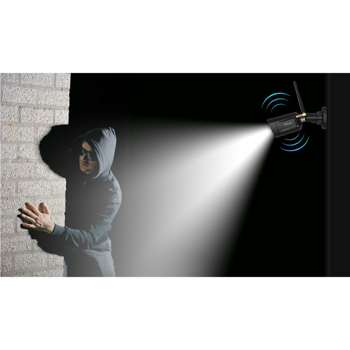 Foscam v8p, 4k 8mp dual-band wifi sikkerhedskamera (sort, med lyd- og lysalarm)