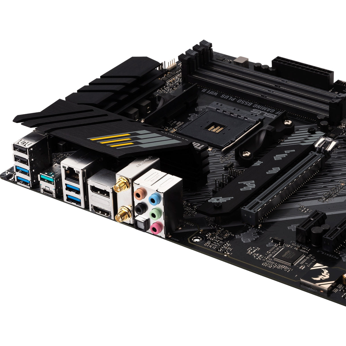 Asus Tuf Gaming B550-Plus WiFi II Socket AM4 bundkort (sort, RAID, GB-LAN, WiFi 6, BT, lyd, ATX)