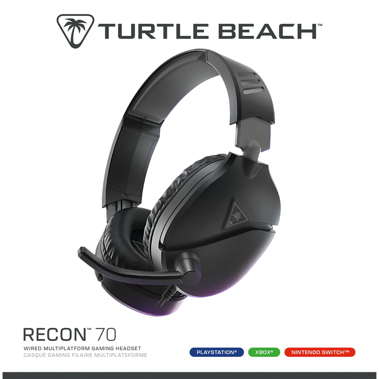 Turtle beach ear force recon 70p sort (2024) over-ear gaming headset (sort, ps4, ps5, xbox series x|s, xbox one, switch, pc, mobil)