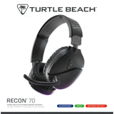 Turtle beach ear force recon 70p sort (2024) over-ear gaming headset (sort, ps4, ps5, xbox series x|s, xbox one, switch, pc, mobil)