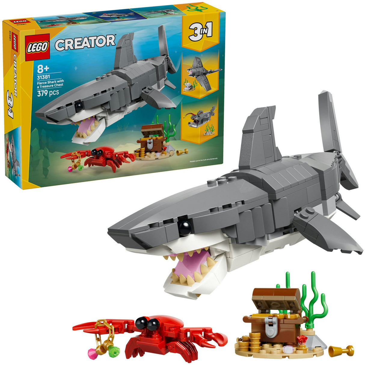 Lego glubsk haj med skattekiste byggelegetøj (31381)