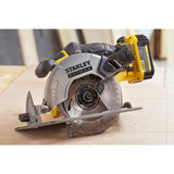 Stanley fatmax v20 18v håndrundsav (gul sort, kuffert, 2 batterier (2,0ah) og oplader (4a) inkluderet)