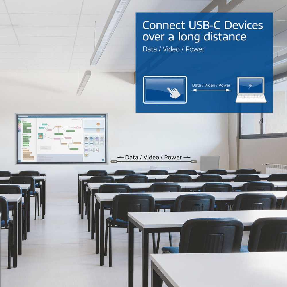 Act tilslutning USB-C 3.2 gen2 aktivt optisk kabel (AOC) tilslutningskabel (grå sort, 5 meter)