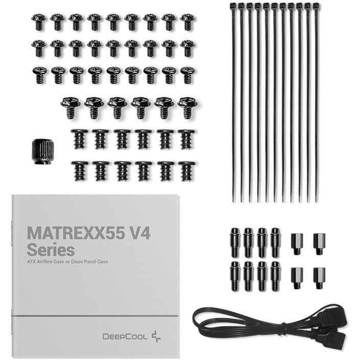 Deepcool Matrexx 55 V4 C Midi Tower-hus (sort | 1x USB-A | 1x USB-C | RGB | Vindue)