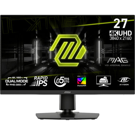 Msi mag 272urdf e16 27 4k uhd gaming skærm (sort, 2x hdmi, skærmport, 2x usb-a, usb-b, 160 hz 320 hz)