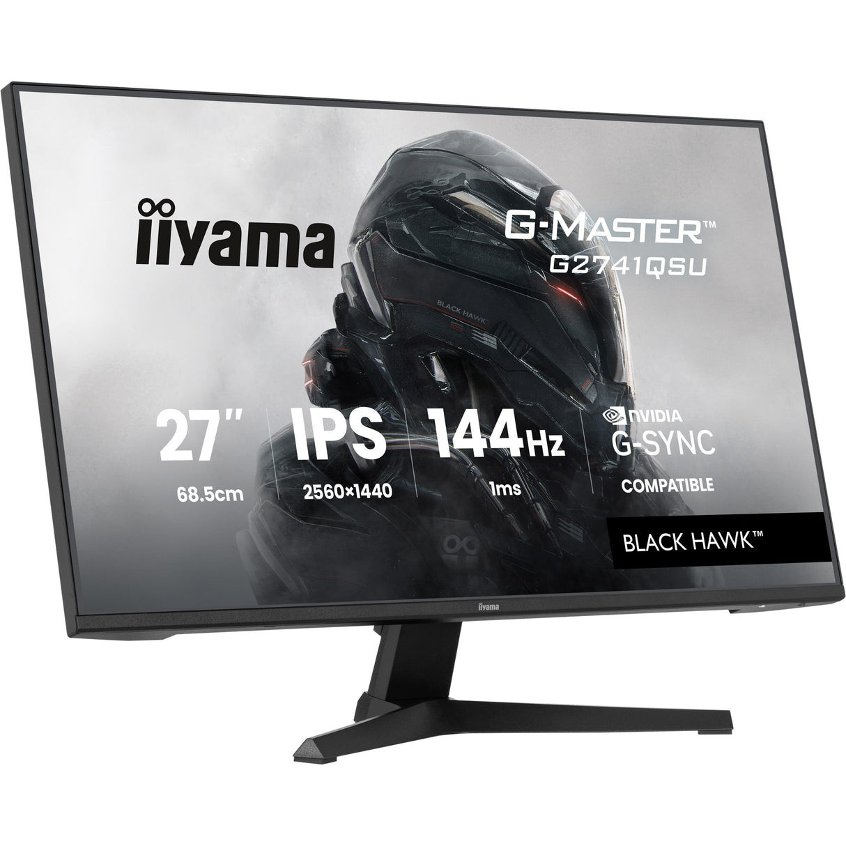 Iiyama G-Master Black Hawk G2741QSU-B1 27 gaming-skærm (sort, HDMI, DisplayPort, 2x USB-A, USB-B, 144 Hz)