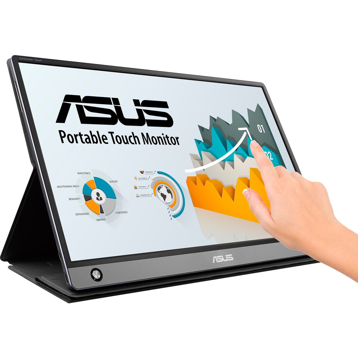 Asus Zenscreen MB16AMTR 15.6 touchscreen-skærm (sort, mini-HDMI, 2x USB-C)