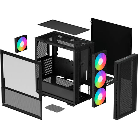 Deepcool CH560 MIDI Tower-hus (sort | 1x USB-A | 1x USB-C | RGB | vindue)
