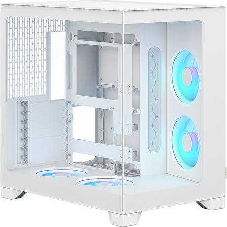 Fractal design pop 2 vision rgb midi tower behuizing (wit | 1x usb-a | 1x usb-c | rgb | tempered glass)