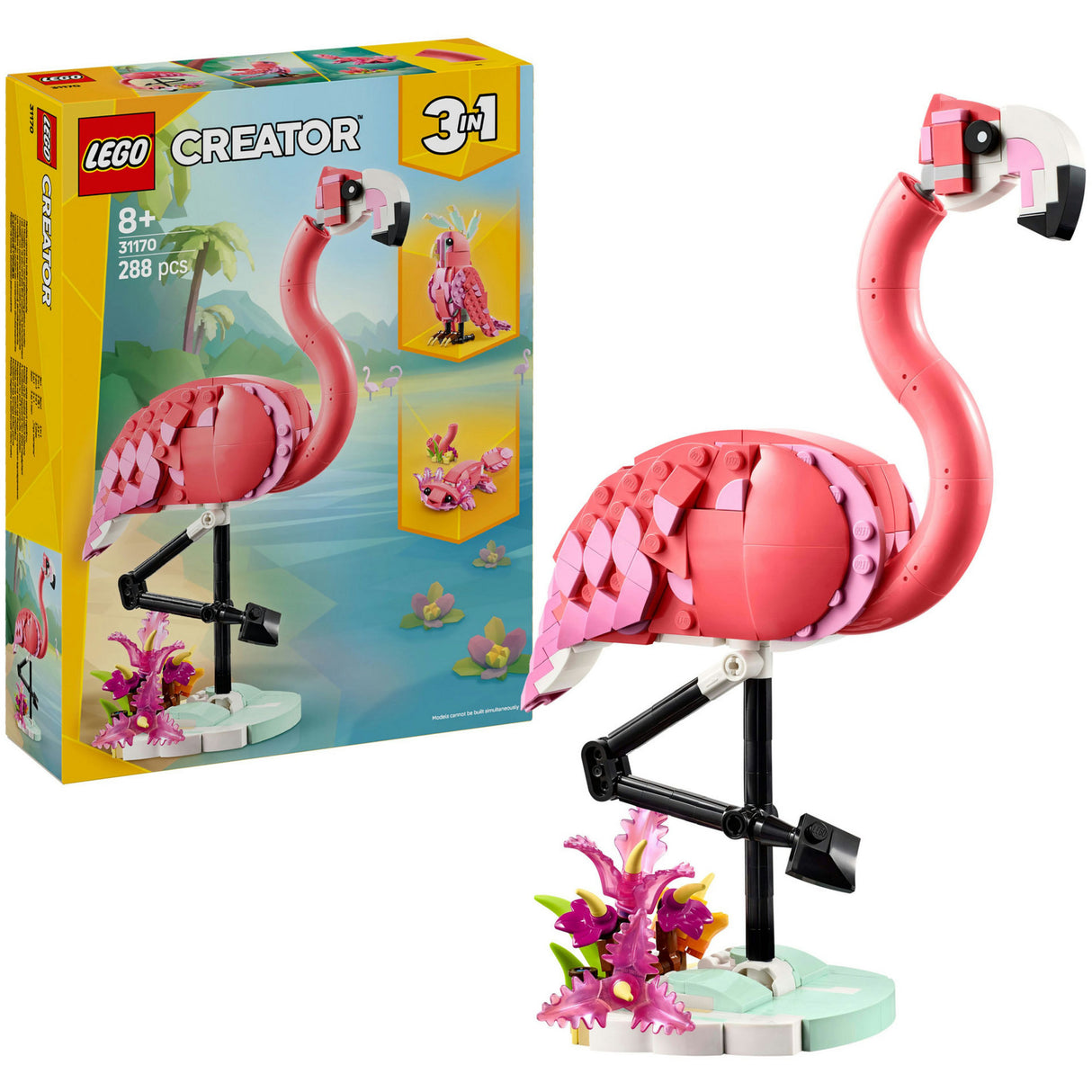 Lego ® creator 3i1 vilde dyr: pink flamingo sæt - 31170