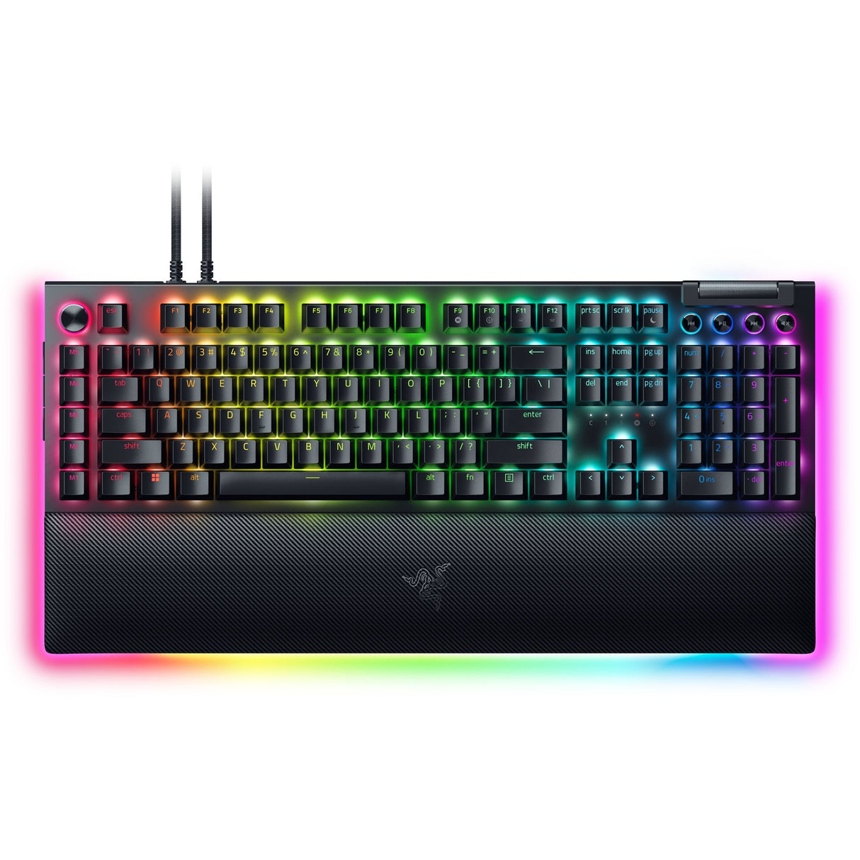Razer blackwidow v4 pro, gaming tastatur (sort, us layout, grøn, rgb lysdioder, doubleshot abs)
