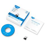 Cudy ac650 trådløs dual band mini usb wlan adapter (sort)