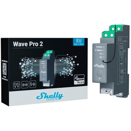 Shelly qubino wave pro 2 relæ (grå)