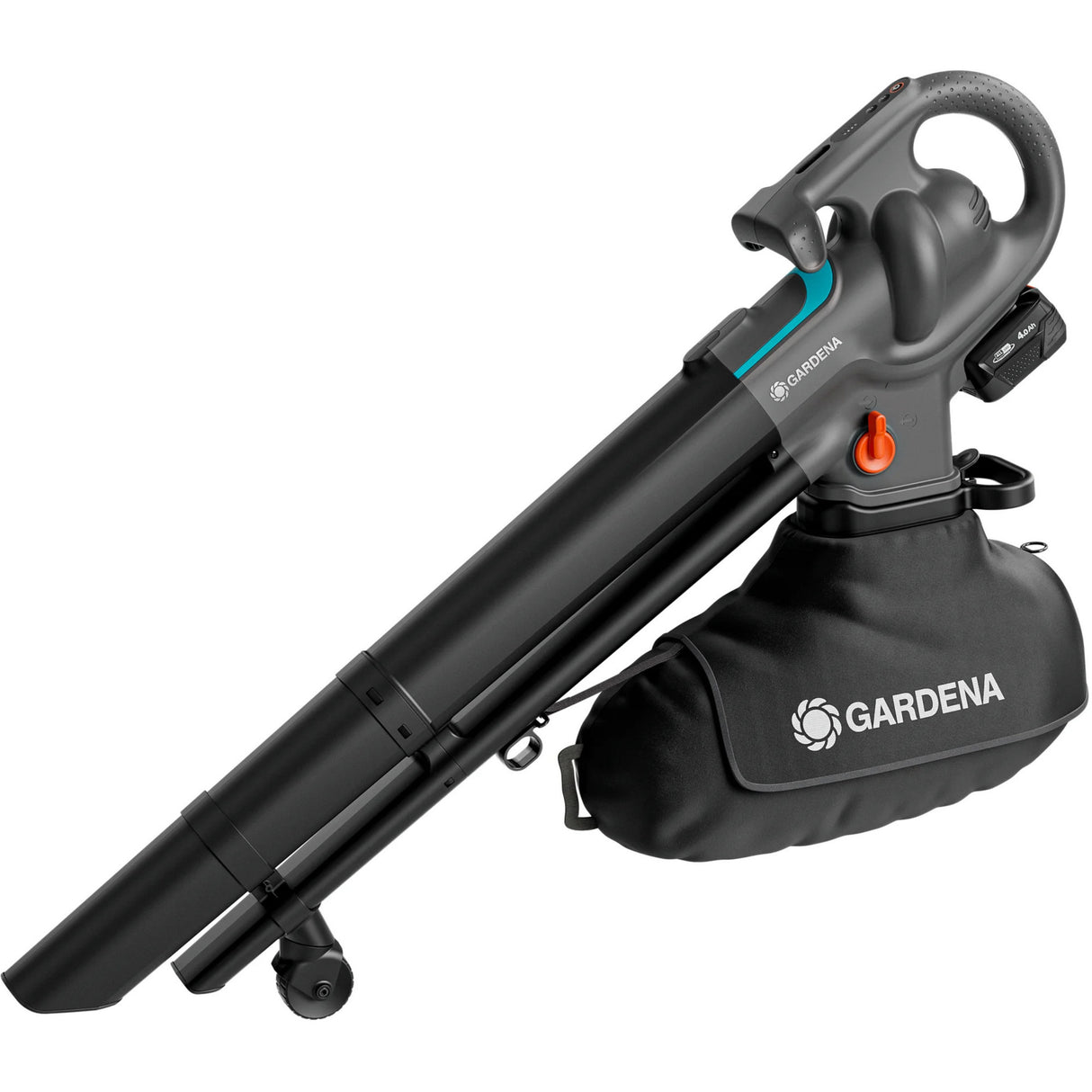 Gardena støvsuger - blæser powerjet collect bladstøvsuger løvsuger (grå sort, 18v p4a batteri og oplader inkluderet)