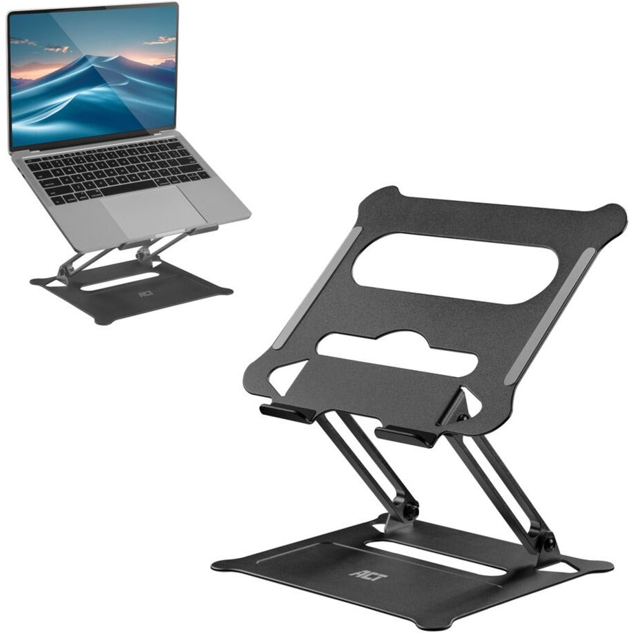 Act connectivity laptop stativ, aluminium, foldbar, trinløst højdejusterbar (sort)