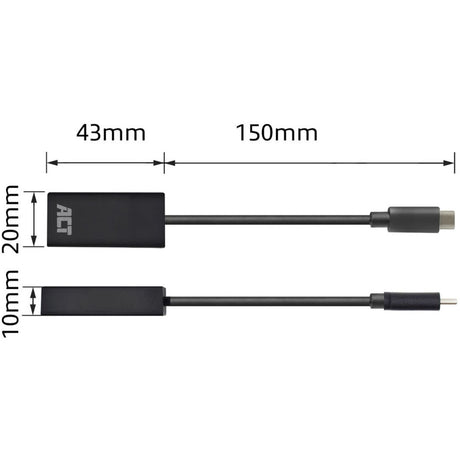 Akt-tilslutning USB-C til HDMI hun-adapter (sort)