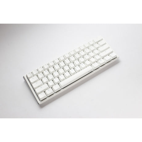 Ducky one 3 klassisk ren hvid mini rgb mekanisk tastatur (hvid, us-layout (qwerty), cherry mx red, 60%, rgb led, double-shot pbt, hot-swappable, quack mekanik)