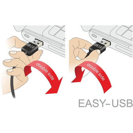 Delock USB2.0 a 90° > USB micro-B-kabel (sort, 5 meter)