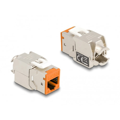 Delock keystone modul rj45 jack til lsa cat 6a værktøjsfrit, 8 stykker (flerfarvet)