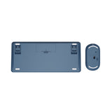 Trust Lyra trådløs tastaturmus til flere enheder, skrivebordssæt (blå, amerikansk layout, saksekontakter, 800 - 1.600 dpi, 2,4 GHz USB, Bluetooth, 65 %)