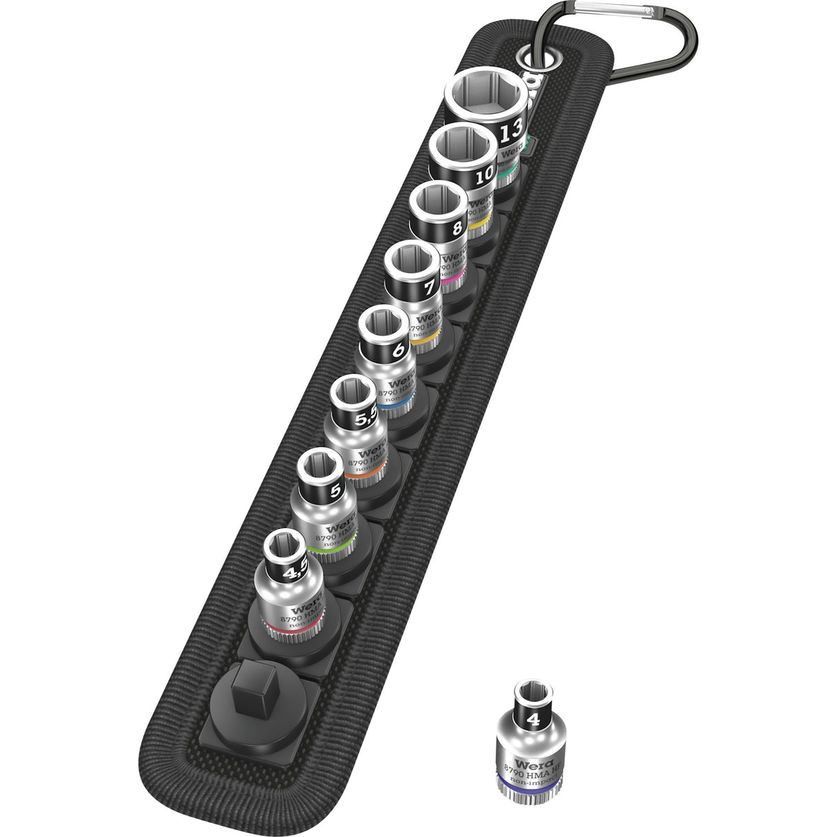 Wera belt a 1 zyklop topnøgle (sort, 10-delt, med holdefunktion, med 1 4-drev)