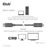 Club 3D DisplayPort 1.4 til HDMI 4K60Hz kabeladapter (sort, HDR M M 2m)