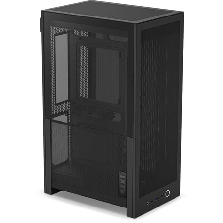 Nzxt h2 flow mini tårnhus (sort | 2x USB-A | 1x USB-C | hærdet glas)