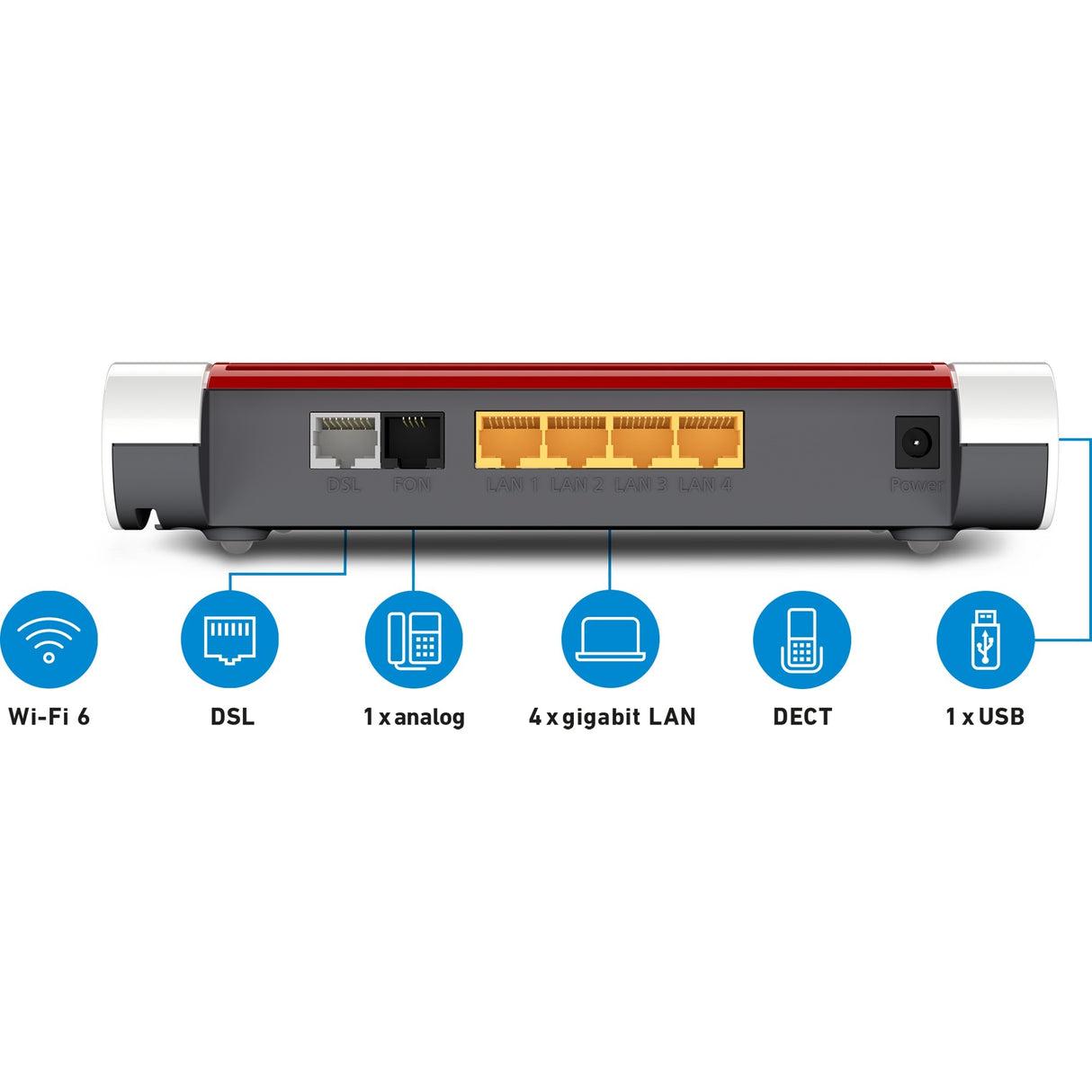 Fritz! box 7530 axe international router (hvid rød, mesh wi-fi)