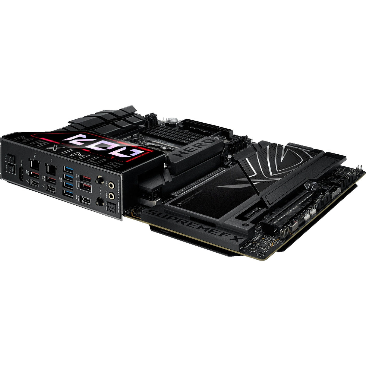 Asus Rrog Maximus Z890 Hero Socket 1851 bundkort (sort, RAID, 2,5 GB-LAN, 5 GB-LAN, Wi-Fi 7, BT, lyd, ATX)